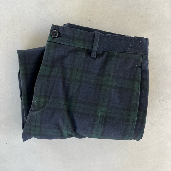 Uniqlo Green and Black Plaid Casual Pants - Picture 1 of 11